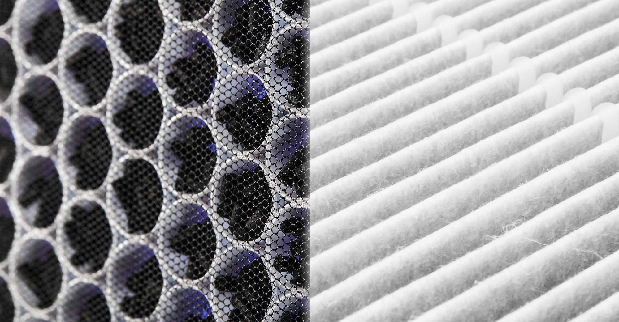 close up of UV filter beside HEPA filter
