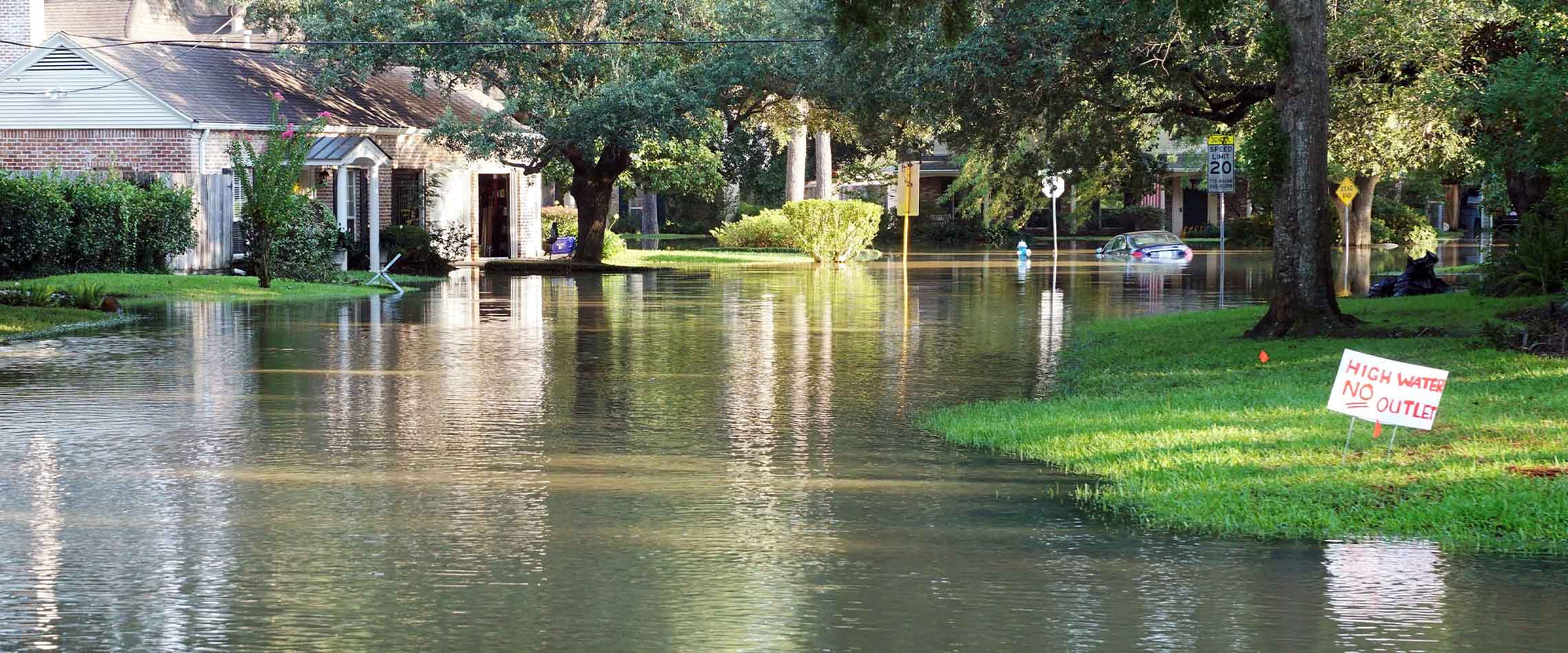 Flooded street in Texas