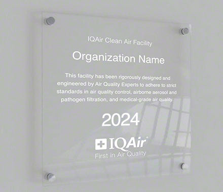 Clean Air Facility Acrylic Sign - White Font