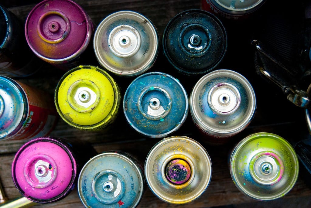 Cans of spray paint