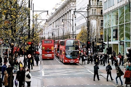 Oxford street in London