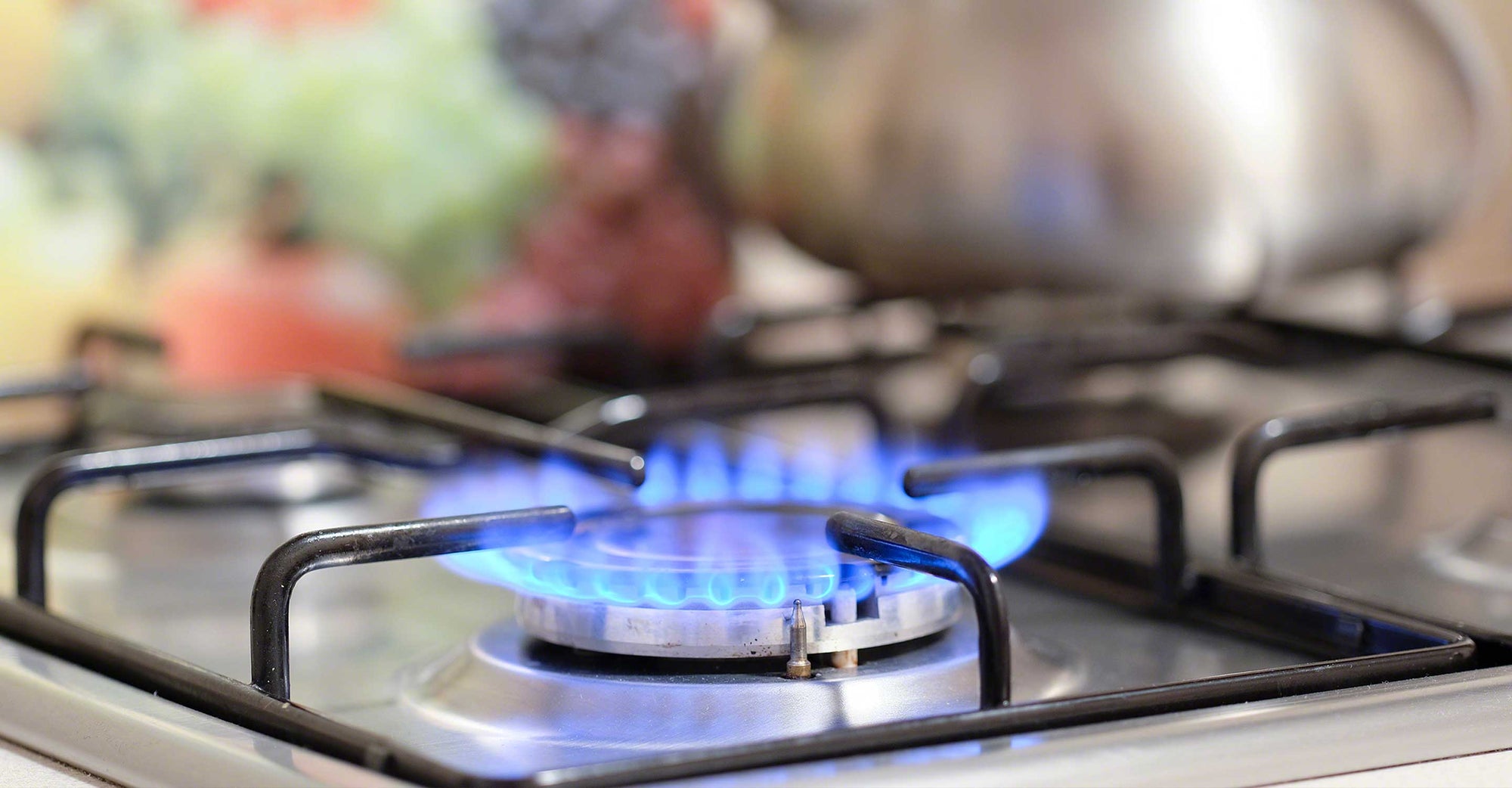 fire over gas stove