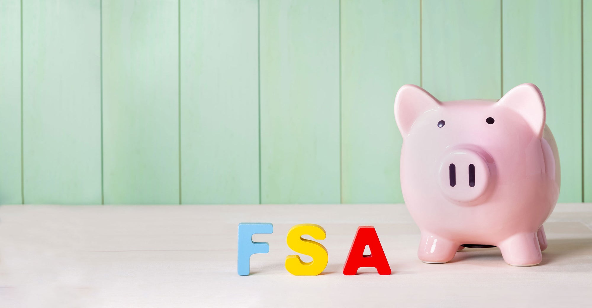 FSA spelled out beside a piggy bank