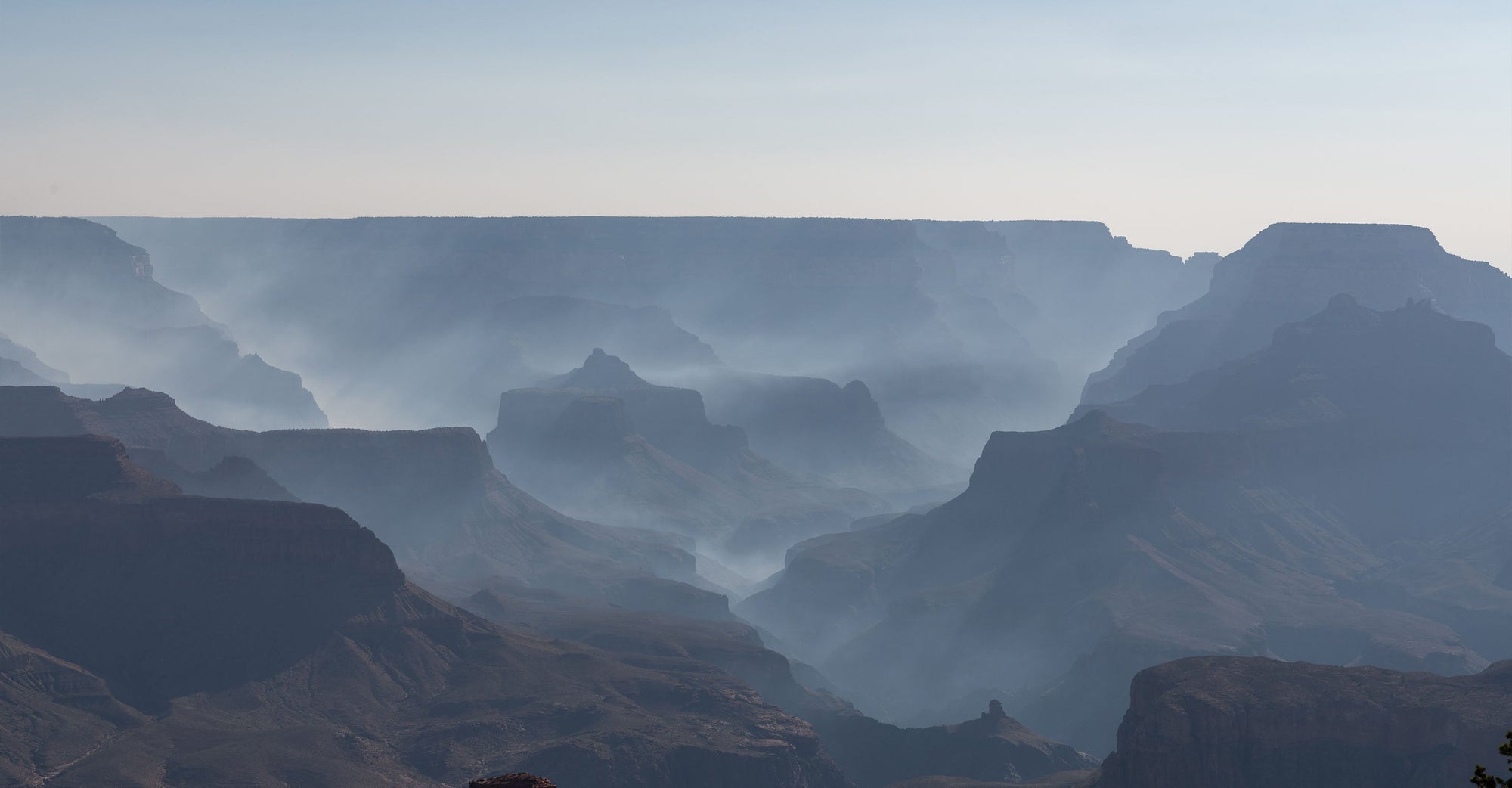Smoke over the Grand Canyon.