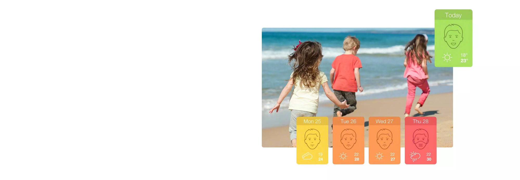 API image with children running on beach