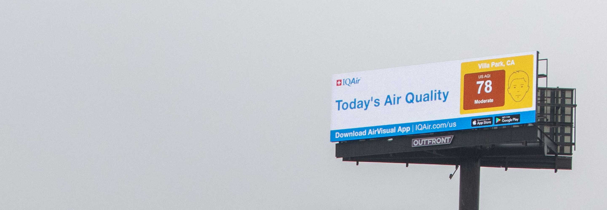 AirVisual Platform displaying on billboard