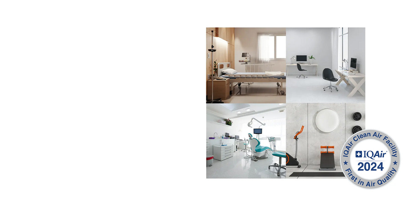 4grid image of home, office, dentist, and gym with CAF logo