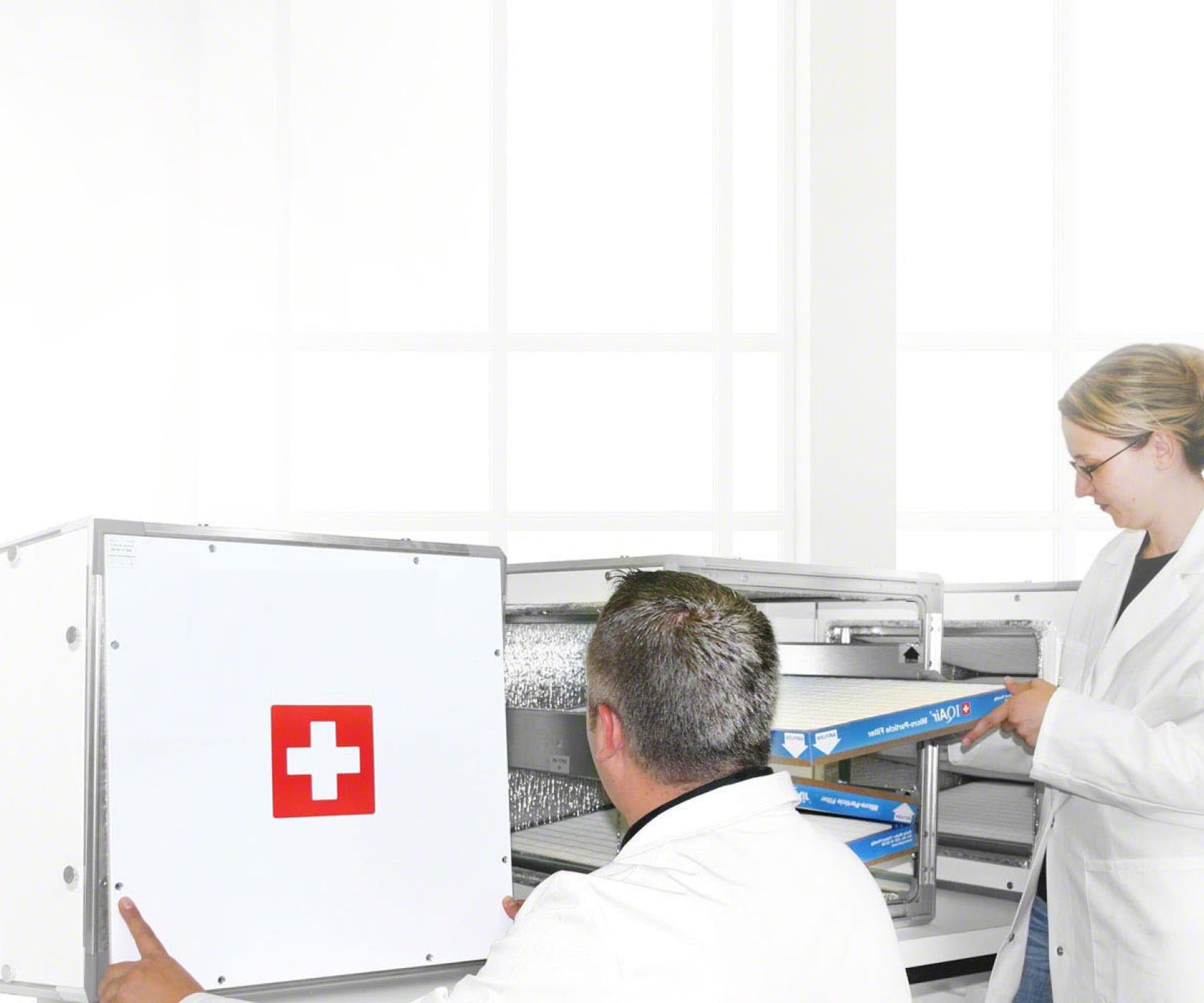 PerfectPro being inspected by lab workers